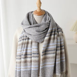 CLASSIC CHECKERED SHAWL SCARF WITH SOFT TASSELS_CWASC2766