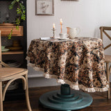 ROUND JACQUARD SUNFLOWER TABLECLOTH_CWMM0950