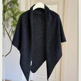 100% Wool Thick Knit Large Triangle Shawl_Cwov00257