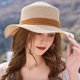 OUTDOOR SUNSHADE FLAT TOP HAT STRAW HAT_CWAH1338
