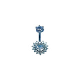 SEXY HYPOALLERGENIC HEART FLOWER ZIRCON BELLY RING_CWMM9465