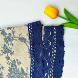 Vintage Blue Rose Print Tablecloth_Cwmm0958