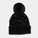 AUTUMN AND WINTER SEQUINED PLUSH KNITTED HAT_CWAH2146