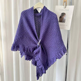 Winter Tassel Cape Scarf Shawl For Warm Layering_Cwasc0764