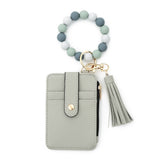 PATTERN PU CARD HOLDER WITH SILICONE BEAD CHAIN_CWAB4966
