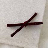 Velvet Bow Side Hair Clip Princess Design_Cwaha08048