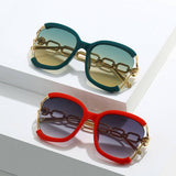 BIG FRAME CHAIN FASHION METAL SUNGLASSES_UV400_CWASG0276