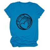 LOVE FOOTBALL T SHIRT CASUAL PLUS SIZE TOP_CWTTSL0509