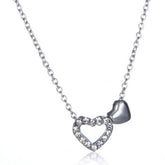 PAPER CARD DIAMOND HOLLOW HEART NECKLACE_CWAJE2437