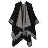 SOLID COLOR STRIPED WARM VERSATILE SHAWL SCARF_CWASC2162
