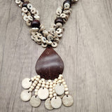 BOHEMIAN COCONUT WOOD BEAD NECKLACE_CWMM4846