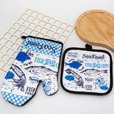 KITCHEN TWO PIECE BAKING SCALD PROOF GLOVES_CWMM1453