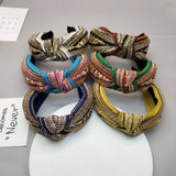 BRAIDED WIDE BAND NON SLIP BOHEMIAN HEADBAND_CWAHA2603