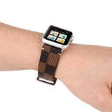 APPLE WATCH9 STYLISH PLAID LEATHER STRAP_CWASC1579