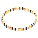 Multi-Layered Tila Beads Braided Gold Bead Bracelet_Cwmm3817