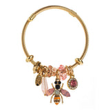 NEW STAINLESS STEEL BRACELET WITH BEE CHARM_CWMM8483