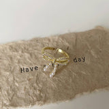 FASHIONABLE BOW SMALL PEARL RING FOR WOMEN_CWAJE3096