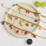 LUXURY 18K GOLD GRAPE DROP PENDANT BRACELET_CWAJE4830