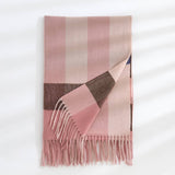 PLAID FAUX CASHMERE SCARF THICK WARM NECK WRAP_CWASC0242