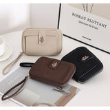 New Solid Leaf Decor Zipper Short Wallet_Cwab06258