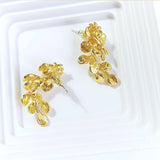 LEAF TASSEL FLOWER EARRINGS_CWAJE2045