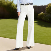 Stretch Solid Color Straight Cut Denim Pants