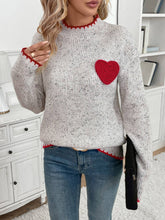 Valentines Day Half Turtleneck Love Jacquard Pullover