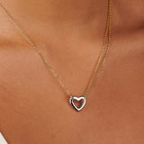 STAINLESS STEEL HEART ASYMMETRIC NECKLACE_CWMM5550