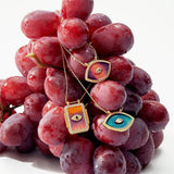 BOHEMIAN EVIL EYE COLORFUL OIL DROP NECKLACE_CWMM3926