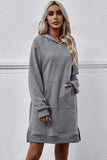 Split Long Hoodie Dress_Cwdsd2041