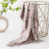 FLORAL FAUX CASHMERE SCARF SOFT WARM TASSEL SHAWL_CWASC0913