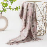 FLORAL FAUX CASHMERE SCARF SOFT WARM TASSEL SHAWL_CWASC0913
