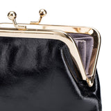 Vintage Short Gold Clip Bag Mini Leather Wallet_Cwab3749