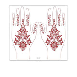 REALISTIC HENNA TATTOO STICKERS BROWN RED LACE_CWMM8361