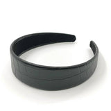 Vintage Two-Tone Crocodile Pu Wide Hairband
