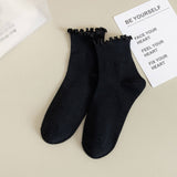Womens Solid Color Ruffle Ankle Socks_Cwms0127