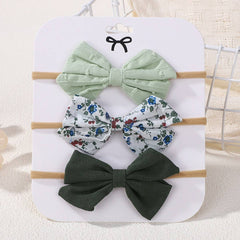 COTTON LINEN BOW HEADBAND SET FOR BABIES_CWAHA6742