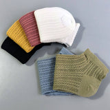 SOLID COLOR MESH BREATHABLE WOMENS ANKLE SOCKS_CWMS053