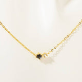 RETRO LITERARY DECEMBER COLORED ZIRCON NECKLACE_CWMM5668