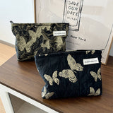 Golden Butterfly Makeup Bag Small Travel Washpouch_Cuab00687