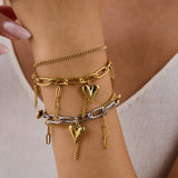 GOLD SILVER HEART BRACELET IN STAINLESS STEEL_CWAJE4650