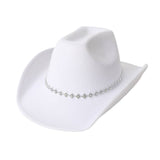 RHINESTONE WESTERN FELT FEDORA TRAVEL COWBOY HAT_CWAH3641