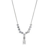 SIMPLE ZIRCON OVAL ROUND PENDANT NECKLACE_CWMM3790