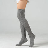 CABLE KNIT WINTER WARM KNEE HIGH SOCKS_CWMS015