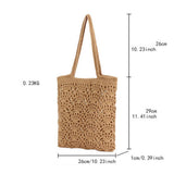 NEW SOLID COLOR RETRO HOLLOW SHOULDER WOVEN BAG_CWAB4692