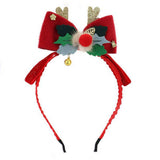FUZZY RED BOW CHRISTMAS HEADBAND FOR WOMEN_CWAHA5667