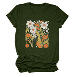 Women Summer Tee ??Flor Casual Round Neck_Cwtts1500