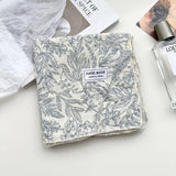 Floral Cotton Linen Square Scarf For Women_Cwasc1413