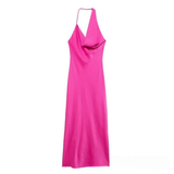 Womens French Style Asymmetric Satin Dress_Cwdmd5814