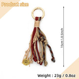 Womens Leather Tassel Bag Charm With Keychain_Cuab00437